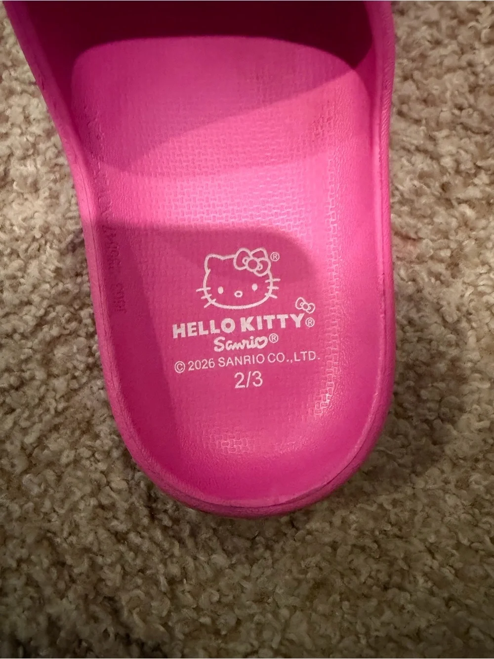 Hello Kitty Pink Kids Slide Sandals with Character Graphic